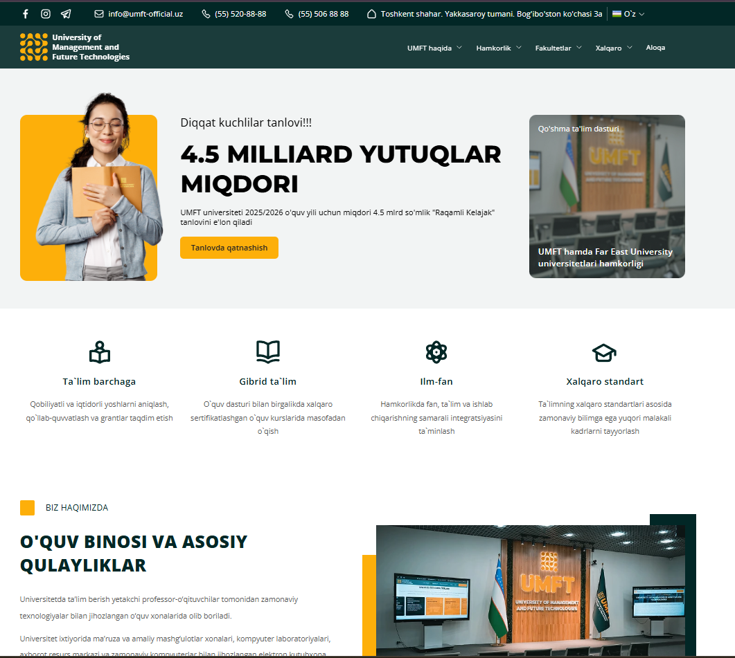 UMFT - Modern Educational Ecosystem for National University